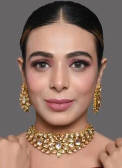 White Kundan Necklace Set Party Wear -ZariGrace Shop white kundan necklace set jynsdfemdw010 u