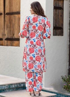 White Muslin Printed Kurta Straight Pant Set After Six Wear 9 White Muslin Printed Kurta Straight Pant Set After Six Wear -ZariGrace Shop white muslin printed kurta straight pant set krspranju68 b