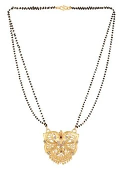 White N Black Antique Gold Plated Leaf Shape Mangalsutra Wedding Wear 7 White N Black Antique Gold Plated Leaf Shape Mangalsutra Wedding Wear -ZariGrace Shop white n black antique gold plated leaf shape mangalsutra jynejmpf8070 b