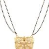 White N Black Antique Gold Plated Leaf Shape Mangalsutra Wedding Wear -ZariGrace Shop white n black antique gold plated leaf shape mangalsutra jynejmpf8070 l