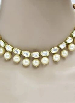 White N Cream Necklace Set Party Wear