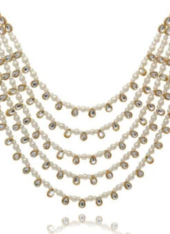 White N Gold Necklace Set Party Wear