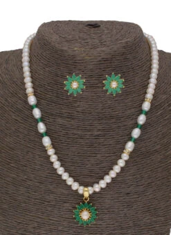 White N Green Designer Necklace Set Party Wear 7 White N Green Designer Necklace Set Party Wear -ZariGrace Shop white n green designer necklace set jyhjpoct2209 b