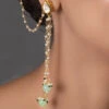 White N Green Stud Earring With Hanging Party Wear -ZariGrace Shop white n green stud earring with hanging erdfemnw001 l