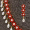 White N Maroon Designer Necklace Set Party Wear -ZariGrace Shop white n maroon designer necklace set jyhjpau21200 l