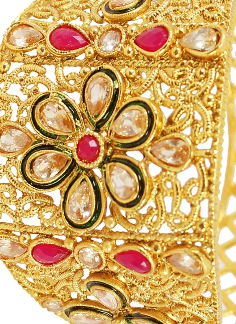 White N Pink Bracelet Wedding Wear 3 White N Pink Bracelet Wedding Wear