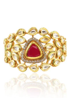 White N Red Bracelet Wedding Wear -ZariGrace Shop white n red bracelet hjbrmkns0530 b