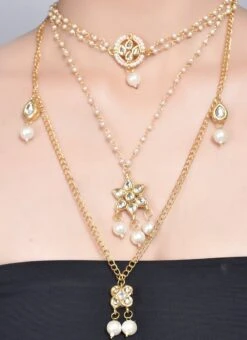 White Necklace Set With Choker Party Wear