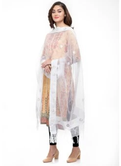 White Organza Cotton Gota Patti Work Dupatta Festive Wear -ZariGrace Shop white organza cotton gota patti work dupatta dpdmfmfd034 u