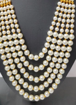 White Pearls Long Necklace Party Wear