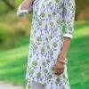 White Pure Cotton Hand Block Printed Kurta Semi Palazzo Set After Six Wear -ZariGrace Shop white pure cotton hand block printed kurta semi palazzo set krsjbp2022a2108b l
