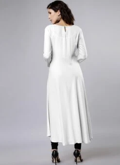 White Rayon Kurta Straight Pant Set Work Wear -ZariGrace Shop white rayon kurta straight pant set krsdmfn309a b