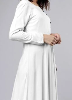 White Rayon Kurta Straight Pant Set Work Wear