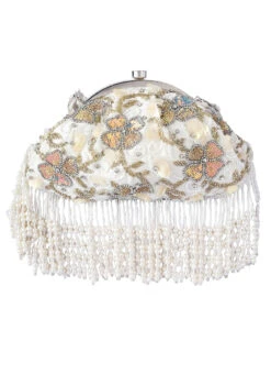 White Silk Designer Clutch -ZariGrace Shop white silk designer clutch hbdacs471 b