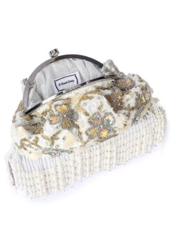 White Silk Designer Clutch