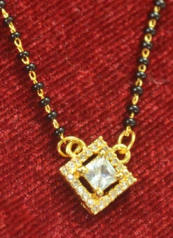 White Stone Work Mangalsutra Party Wear