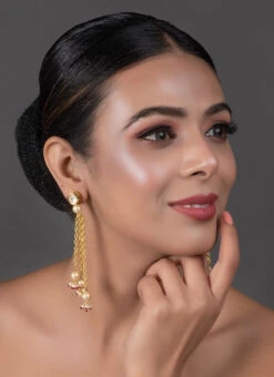 White Stud With Hanging Earrings Party Wear -ZariGrace Shop white stud with hanging earrings erdfemnw009 b