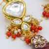 Wine Alloy Kundan Danglers Party Wear