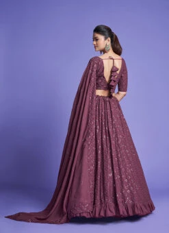 Mauve Georgette Sequins Embroidery Umbrella Lehenga Choli Party Wear 9 Mauve Georgette Sequins Embroidery Umbrella Lehenga Choli Party Wear -ZariGrace Shop wine georgette sequins embroidery umbrella lehenga choli ghsir6603 b