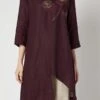 Wine Rayon Slub Kurta Set Work Wear -ZariGrace Shop wine rayon slub kurta set krsdvcsvts25 l