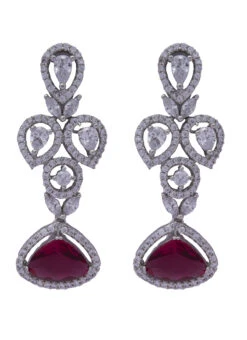 Wine Stones Alloy Necklace Party Wear -ZariGrace Shop wine stones alloy necklace jyskjm630mr b