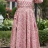 Women Pink Floral Printed Anarkali Top N Straight Pant Work Wear -ZariGrace Shop women pink floral printed anarkali top n straight pant krsjsc348pi l