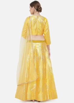 Yellow Art Silk Gota A Line Lehenga Festive Wear -ZariGrace Shop yellow art silk gota a line lehenga ghsrk169284 b