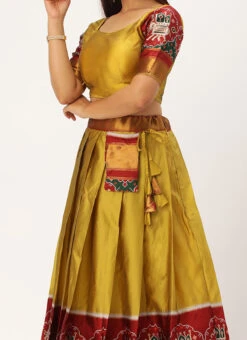 Yellow Art Silk Zari A Line Lehenga Festive Wear