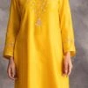 Yellow Chanderi Silk Embroidered Straight Pant Suit Party Wear 2 Yellow Chanderi Silk Embroidered Straight Pant Suit Party Wear -ZariGrace Shop yellow chanderi silk embroidered straight pant suit krdvc15 l