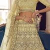Yellow Crepe Embroidered N Stones A Line Lehenga Wedding Wear -ZariGrace Shop yellow crepe embroidered n stones a line lehenga ghmkns9404 l
