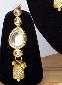 Yellow Designer Necklace Set Party Wear