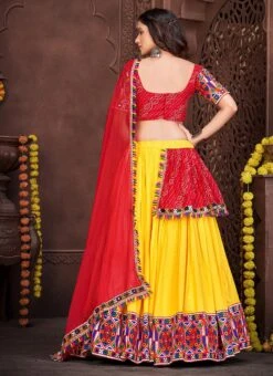 Yellow Rayon Bandhini Chaniya Choli Festive Wear -ZariGrace Shop yellow faux georgette bandhini chaniya choli ghsacw7520 b