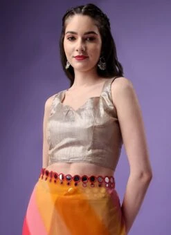 Yellow Faux Georgette Sari After Six Wear 9 Yellow Faux Georgette Sari After Six Wear -ZariGrace Shop yellow faux georgette sari sasacw8731 b