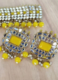 Yellow Necklace Set Party Wear