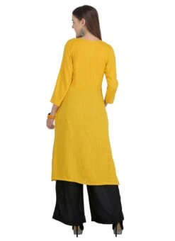 Yellow Plain Kurta Palazzo Set After Six Wear -ZariGrace Shop yellow plain palazzo set iwsudsnsbph1 b