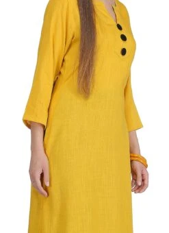 Yellow Plain Kurta Palazzo Set After Six Wear