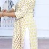 Yellow Pure Cotton Hand Block Printed Kurta Semi Palazzo Set After Six Wear -ZariGrace Shop yellow pure cotton hand block printed kurta semi palazzo set krsjbp2022a2095b l
