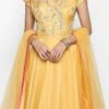 Yellow Silk Embroidered Anarkali Suit Party Wear 1 Yellow Silk Embroidered Anarkali Suit Party Wear -ZariGrace Shop yellow silk embroidered anarkali suit sldvc107 l