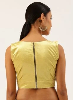 Yellow Velvet Readymade Blouse Party Wear -ZariGrace Shop yellow velvet readymade blouse blspfb195y b