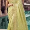 Yellow Viscose Chanderi Georgette Embroidery N Zari Work Saree Party Wear -ZariGrace Shop yellow viscose chanderi georgette embroidery n zari work saree sasklk1010 l