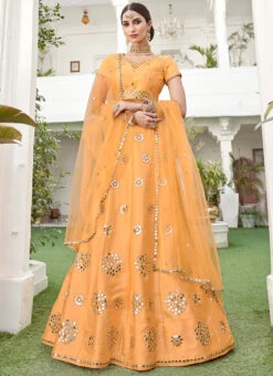 Yellow Wedding Shantoon Umbrella Lehenga Wedding Wear -ZariGrace Shop yellow wedding shantoon umbrella lehenga ghsak1015 u