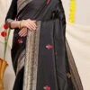 Zari Weaving Black Color Patola Silk Saree Festive Wear -ZariGrace Shop zari weaving black color patola silk saree sasom111120 l