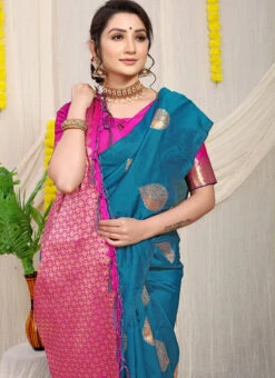 Zari Weaving Work Sky Blue Color Patola Silk Saree Party Wear 9 Zari Weaving Work Sky Blue Color Patola Silk Saree Party Wear -ZariGrace Shop zari weaving work sky blue color patola silk saree sasom110939 b