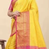 Zari Work Silk Yellow Color Saree Festive Wear